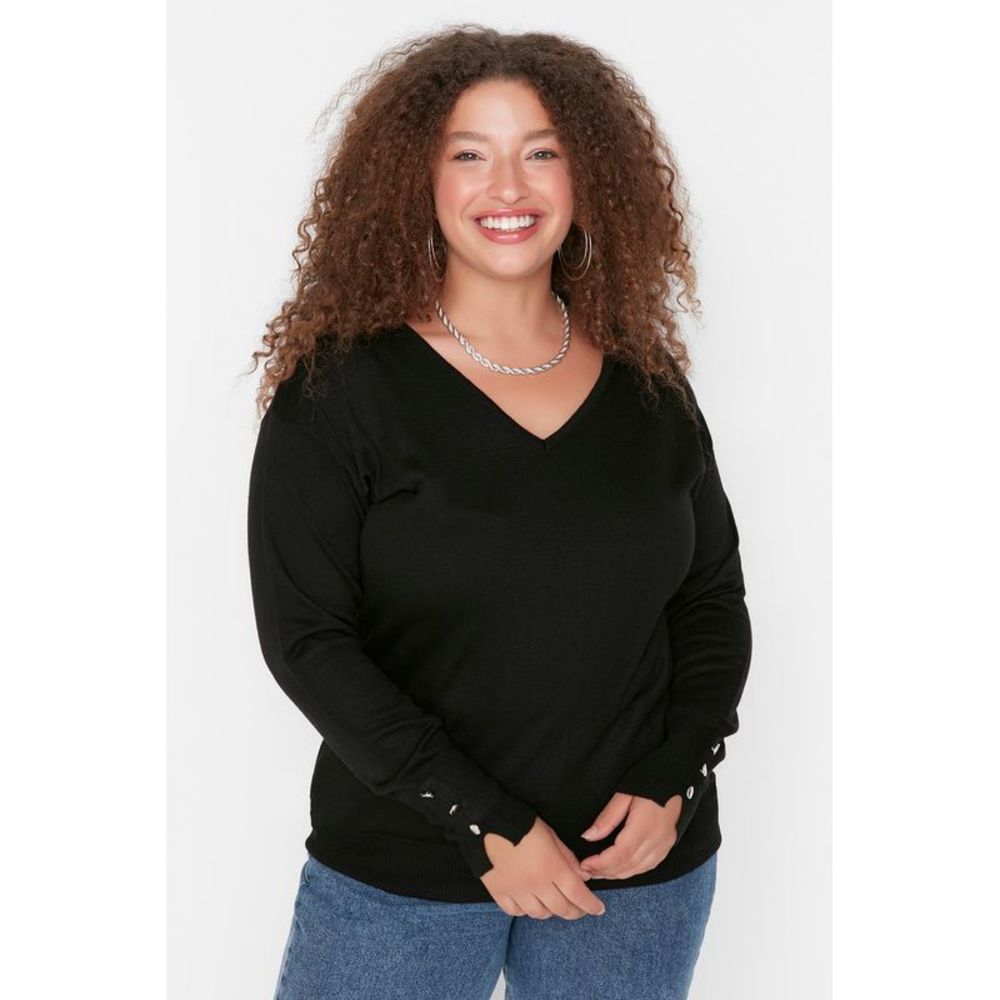 NWT Trendyol Women Relaxed fit V Neck Knitwear Plus Size Jumper